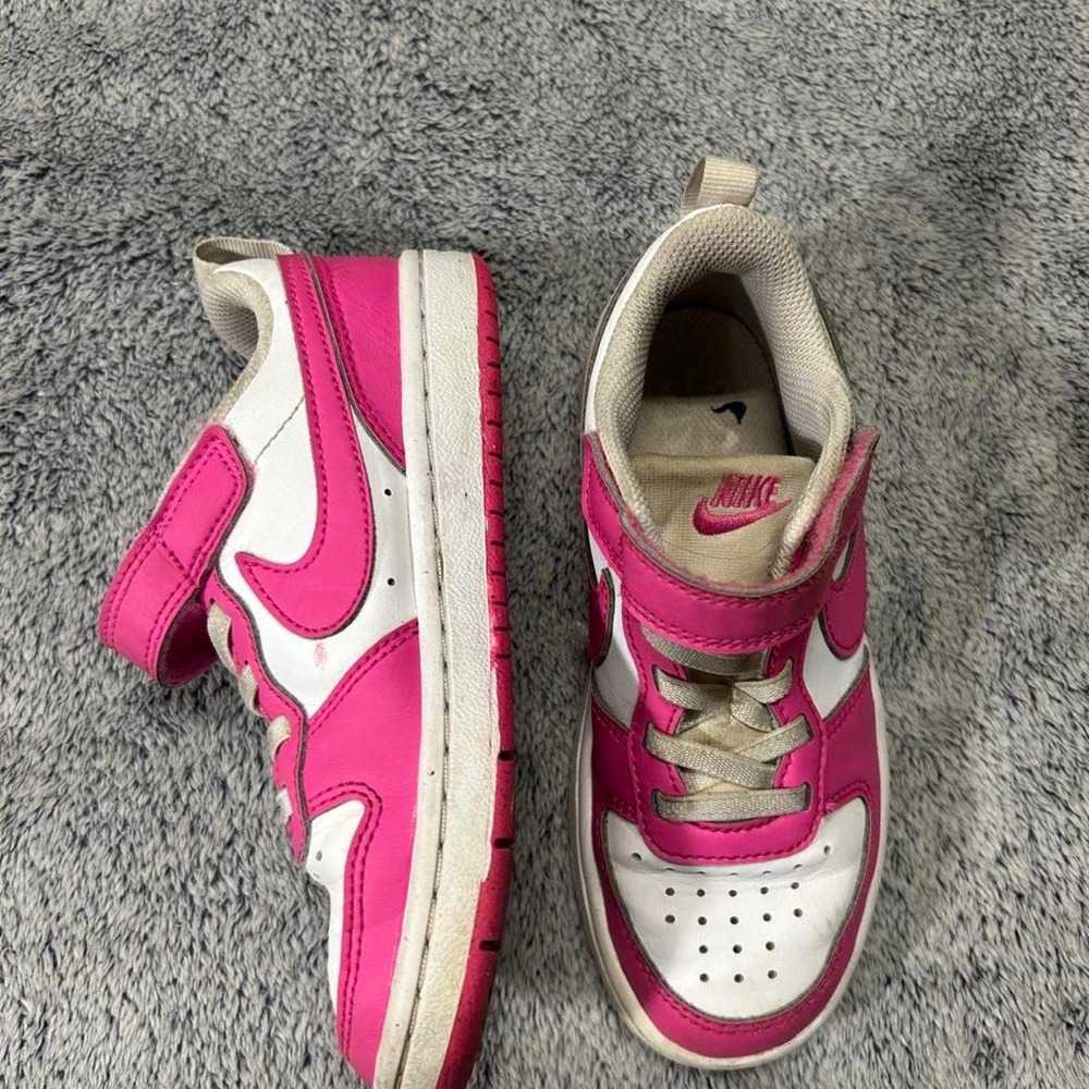 Nike Court Borough Low 2 Pink White Shoes Kids Size 11.5C